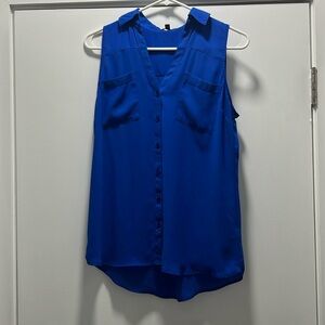 Express Blue Sleeveless Blouse